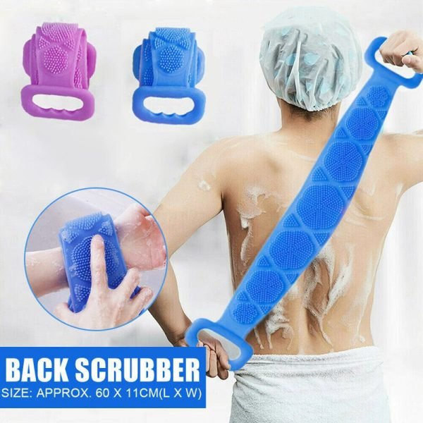 Single Side Bath Towel Scrubber ( Random Color ) | Silicone Scrubber - velvetglow