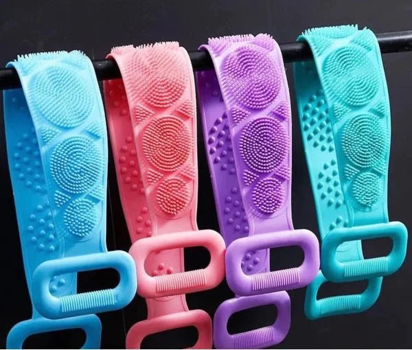 Single Side Bath Towel Scrubber ( Random Color ) | Silicone Scrubber - velvetglow