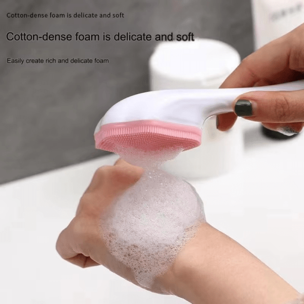1 Pcs Silicone Face Scrubber Exfoliating Brush, Manual Handheld Massager, Facial Cleansing And Blackhead Scrubber, Soft Bristles For Face Skincare (random Color) - velvetglow