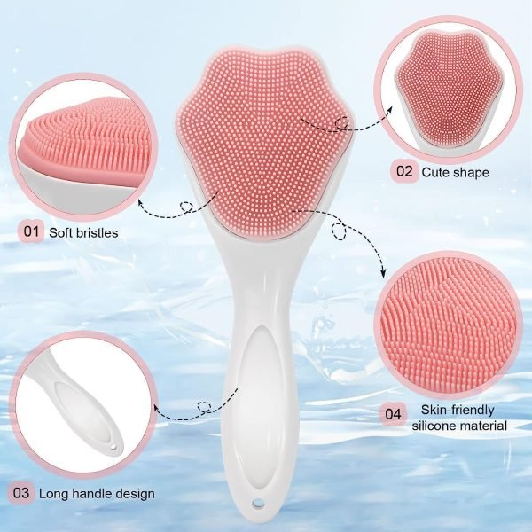 1 Pcs Silicone Face Scrubber Exfoliating Brush, Manual Handheld Massager, Facial Cleansing And Blackhead Scrubber, Soft Bristles For Face Skincare (random Color) - velvetglow