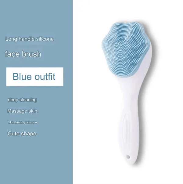 1 Pcs Silicone Face Scrubber Exfoliating Brush, Manual Handheld Massager, Facial Cleansing And Blackhead Scrubber, Soft Bristles For Face Skincare (random Color) - velvetglow
