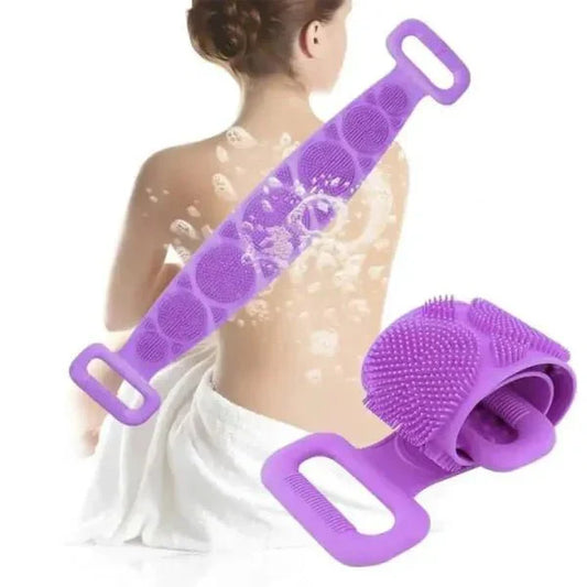 Single Side Bath Towel Scrubber ( Random Color ) | Silicone Scrubber - velvetglow