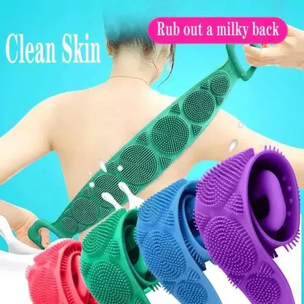Single Side Bath Towel Scrubber ( Random Color ) | Silicone Scrubber - velvetglow